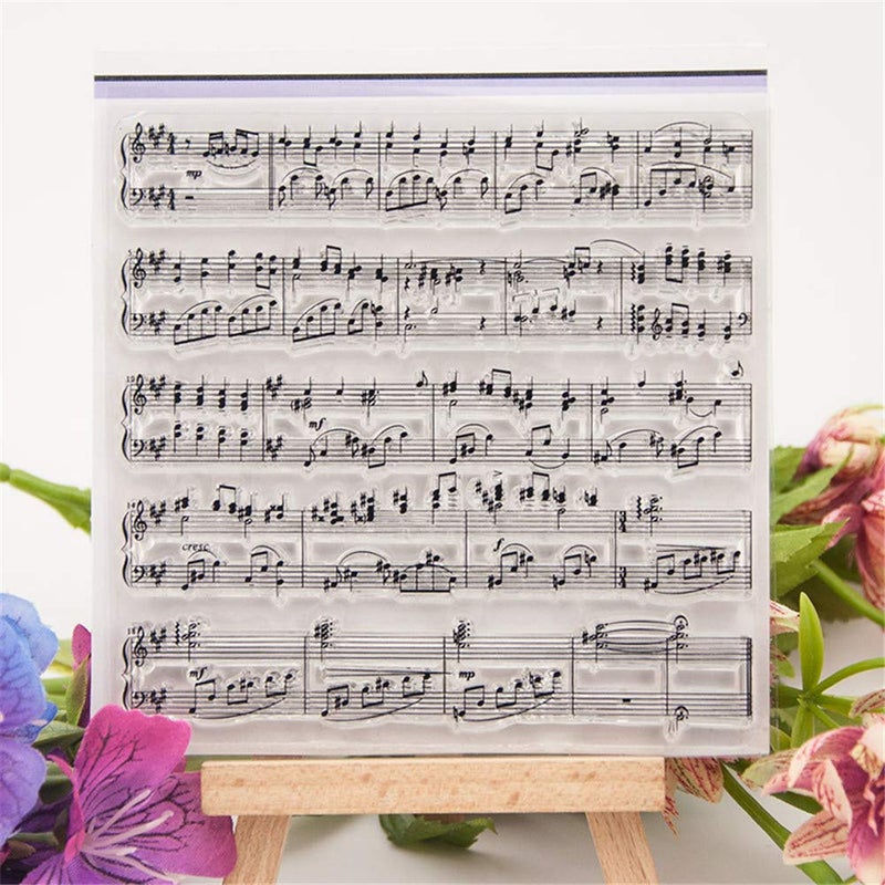 arriettycraft Music Notes Background Clear Stamps for Card Making or Journaling, Melody Music Transparent Silicone Stamps for Albums Journals Scrapbooking Paper Crafts-A1278 - Image 2